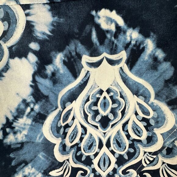 Zara Dress Women Small Blue Printed Mini Cut Out Back Resort Vacation Tribal NEW - Picture 15 of 16